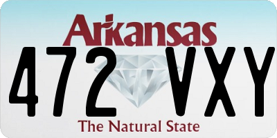 AR license plate 472VXY