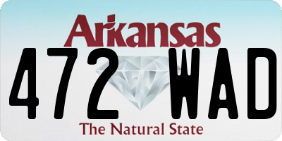 AR license plate 472WAD