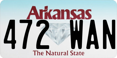 AR license plate 472WAN