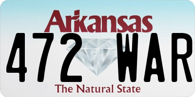 AR license plate 472WAR