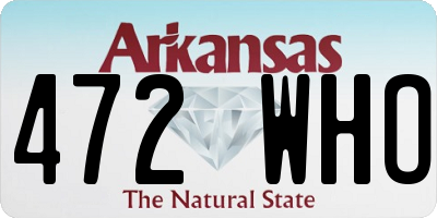 AR license plate 472WHO