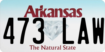 AR license plate 473LAW