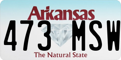 AR license plate 473MSW