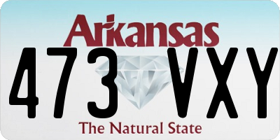 AR license plate 473VXY