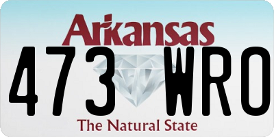AR license plate 473WRO