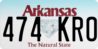 AR license plate 474KRO