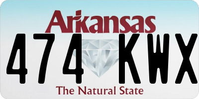 AR license plate 474KWX