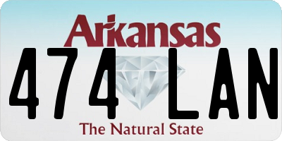 AR license plate 474LAN