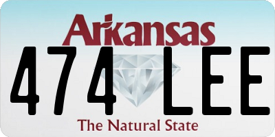 AR license plate 474LEE