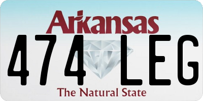 AR license plate 474LEG