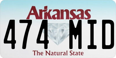 AR license plate 474MID