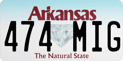AR license plate 474MIG
