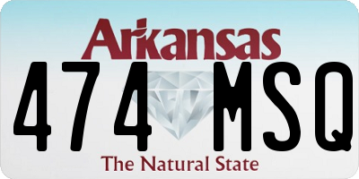 AR license plate 474MSQ
