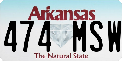 AR license plate 474MSW