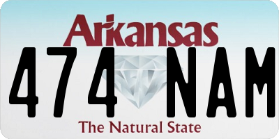 AR license plate 474NAM