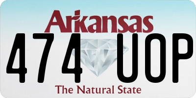AR license plate 474UOP