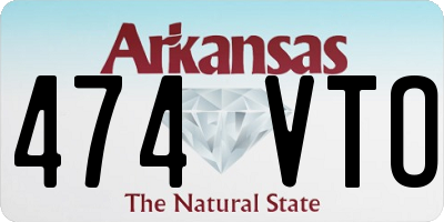 AR license plate 474VTO
