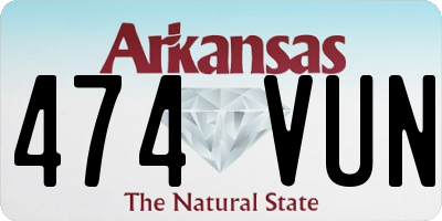 AR license plate 474VUN