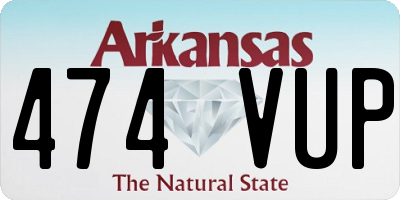 AR license plate 474VUP