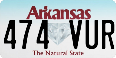 AR license plate 474VUR