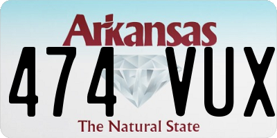 AR license plate 474VUX