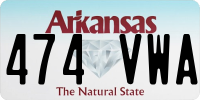 AR license plate 474VWA