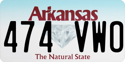 AR license plate 474VWO