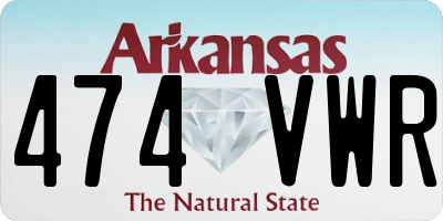 AR license plate 474VWR