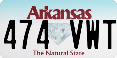 AR license plate 474VWT