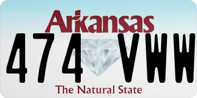 AR license plate 474VWW