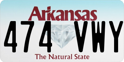 AR license plate 474VWY