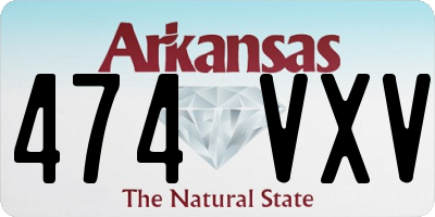 AR license plate 474VXV