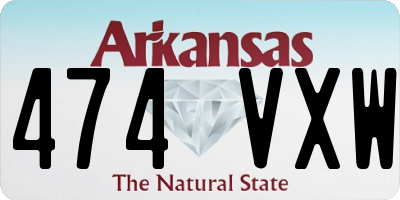 AR license plate 474VXW