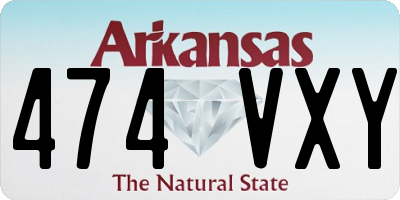 AR license plate 474VXY