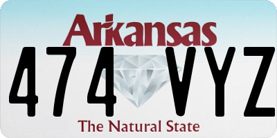 AR license plate 474VYZ