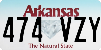 AR license plate 474VZY
