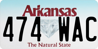 AR license plate 474WAC