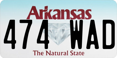 AR license plate 474WAD