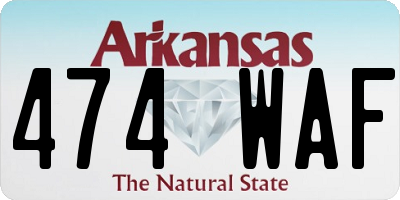 AR license plate 474WAF