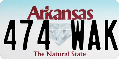 AR license plate 474WAK
