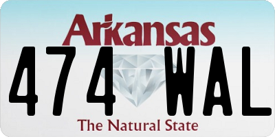 AR license plate 474WAL
