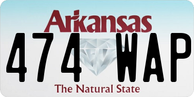 AR license plate 474WAP