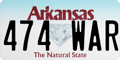 AR license plate 474WAR