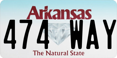 AR license plate 474WAY
