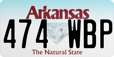 AR license plate 474WBP