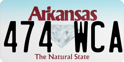 AR license plate 474WCA