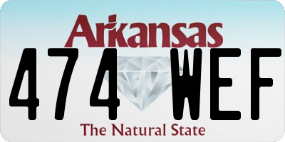 AR license plate 474WEF