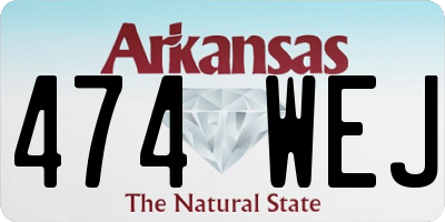 AR license plate 474WEJ
