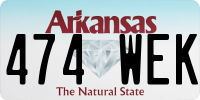 AR license plate 474WEK