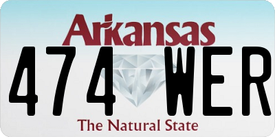 AR license plate 474WER